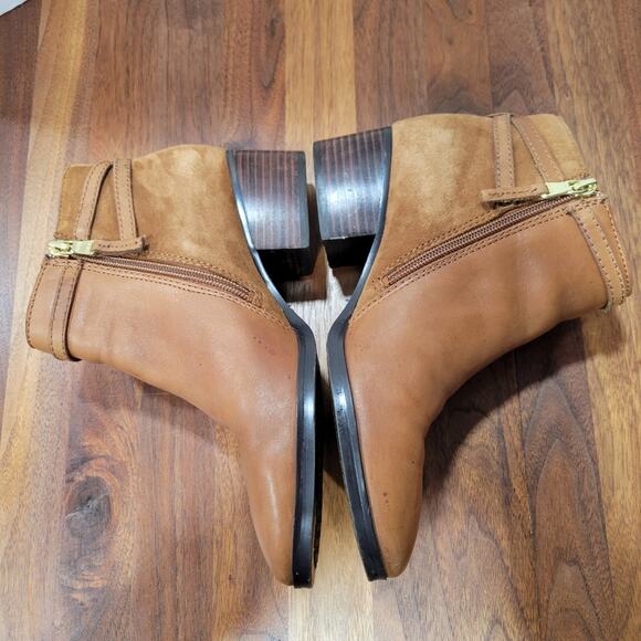 Lauren Ralph Lauren Damara Leather Suede Ankle Boots Zip Close Size 7 - Picture 6 of 14